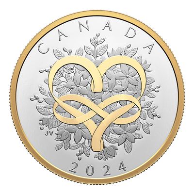A picture of a 2024 $20 Fine Silver Coin - Celebrate Love